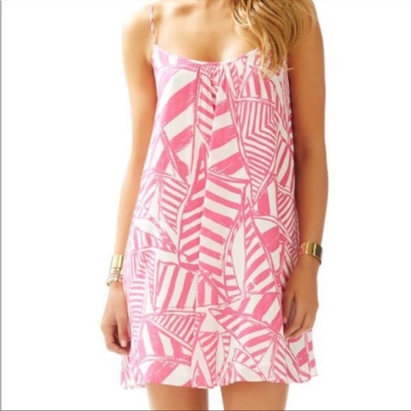 🛑SOLD🛑 Lilly Pulitzer Daphne Pink Yacht Trapeze Dress (small) - Picture 1 of 7